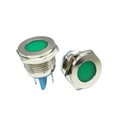 China LED Metal Pilot Lamp 12V Indicator Light 16mm Green Residential / Multi-Purpose Indicator Light for sale