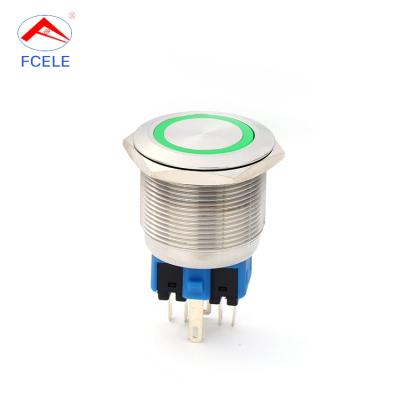 China 25mm Residential / Multipurpose 1NO 1NC Ring Illuminated Push Button Switch for sale