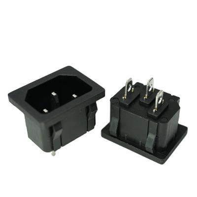 China Applicable temperature 40~+70′ „ ƒ AC-203 3 Pin IEC320 C14 Inlet Power Plug Socket AC 250V 10A for sale