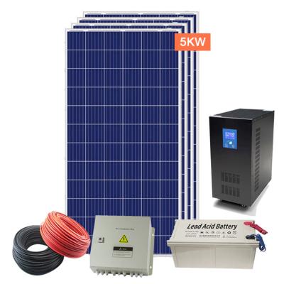 China Home Complete Portable Electric Generator 5kw Solar Panel Off Grid Power System for sale