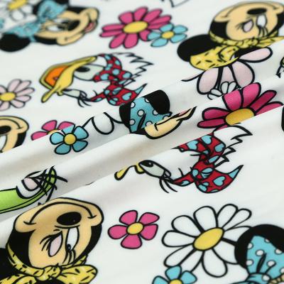 China Cartoon QUICK DRY Milk Factory Polyester Ammonia Baby Pajamas Tank Top Silk Printing Fabric for sale