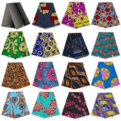 China QUICK DRY African Double-Sided Wax Polyester Fabric Fashion Foreign Trade Geometric Printing Fabric for sale