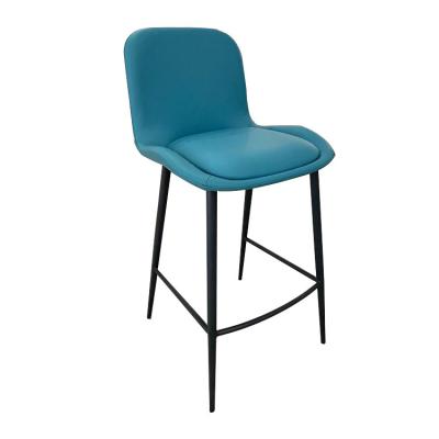 China New Metal Fabric Bar Stools Furniture Cheap Bar Stools Nordic Luxury Leather Modern Large Home Kitchen Soft High Chair With Back for sale