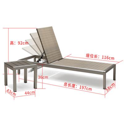 China Modern High Quality Sun Sofa Outdoor Hotel Pool Patio Rattan Folding Bed Sun Sofa for sale