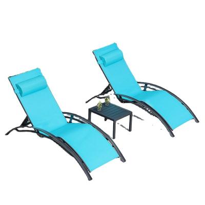 China Modern Wholesale Hotel Beach Sun Protection Foldable Resort Foldable Sofa Chair Outdoor Folding Bed Furniture for sale