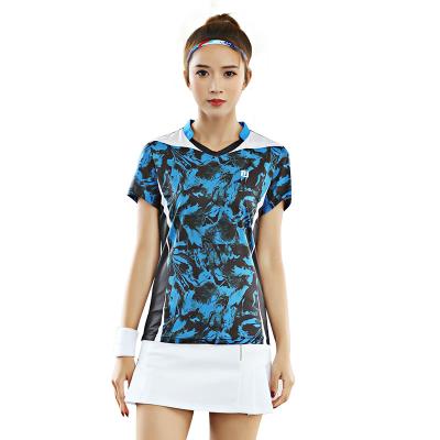 China Quick Dry Tennis Wear Digital Printing Custom Men And Women Short Sleeve Badminton Wear Sports Wear Ball Volleyball Clothing for sale