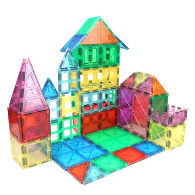 China Construction Toy CPSC, CE, EN71, ASTM Kids Educational 72 Pieces 3d Magnet Marble Run Toy Set Magnetic Tiles for sale