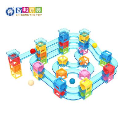 China Construction Toy Good Quality Educational Toys Dispensers Magnetic Building Blocks With Running Ball for sale