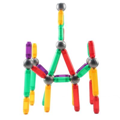 China Magical Set of 63 Building Block Toys Building Block Sticks and Magnetic Rod Ball 23x12x16cm for sale