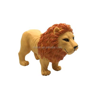 China Wild Animal Models Kid Plastic Toys Educational Animal Model Small Soft Rubber Simulated Lion Forest Animal Series Toys With Sound for sale