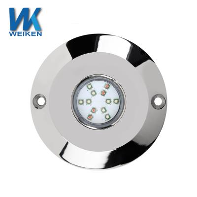 China WEIKEN Boat CE Approved 316ss 60w Pool Led Lights Surface Mounted 12V IP68 Underwater Led Marine Boat Yacht Lights for sale