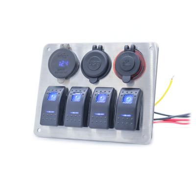 China Marine Boat Caravan Car New Design Marine Main Electrical 4 Gang Switch Panel For Car Boat for sale