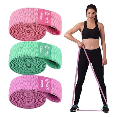 China Long Lasting Custom Logo Polyester Resistance Band For Women Long Lasting Fabric for sale