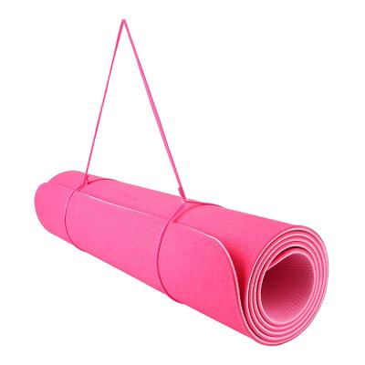 China Double Layer Strip 6mm Eco Friendly Custom Printed Yoga Mat Wholesale for sale