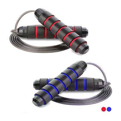 China Durable Black Aluminum Adjustable Bag Gym Gymnasium Stainless Steel Wire Jump Rope Gear Blue Red Customized Customized Logo for sale