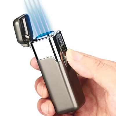 China Regular flame reaches1000-1300â „ ƒ Triple Torch Lighter MLT32 4 Flame Custom Metal Jet Flame Cigar Lighter for sale