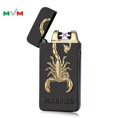 China Model MLT21 USB Rechargeable Creative Embossed Lighter, Dual Arc Plasma Electric Lighter for Smoking for sale