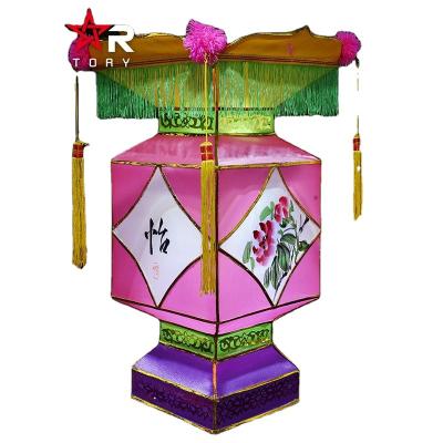 China Chinese traditional outdoor festival decoration activity decoration design giant silk lantern hanging light LED for theme park for sale