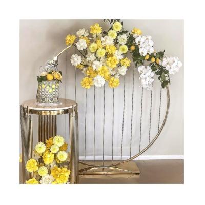 China Wholesale Stainless Steel Party Decoration Gold Stainless Steel Circle Wedding Backdrop for sale