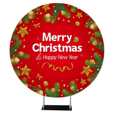 China Modern / Luxury Round Party Wall Christmas Backdrop Printing Circular Blanket Holder Portable for sale