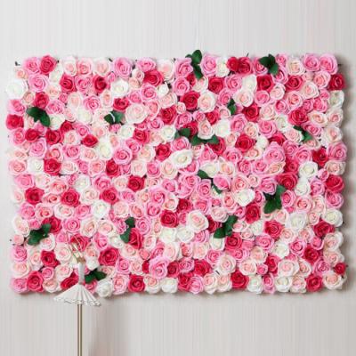 China Wedding Decoration of 40X60 Rose Flower Wall Panel Backdrop for sale