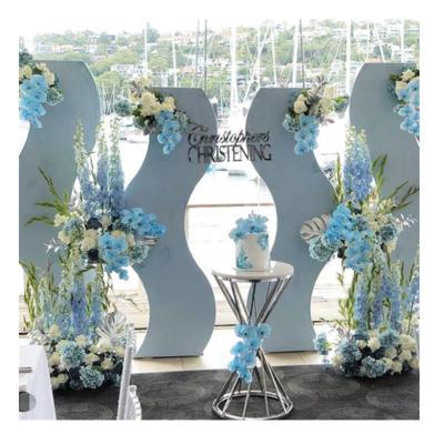 China Morden Wedding Supplies Plant Plankton Form PVC Backdrop Flower Wedding Strange Events PVC Stage Wall Decoration Flower Gold Mirror Backdrop for sale