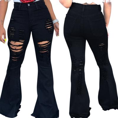 China QUICK DRY fashion stacked jeans women 2020 skinny womens knocked down jeans women solid Bell bottom jeans for sale