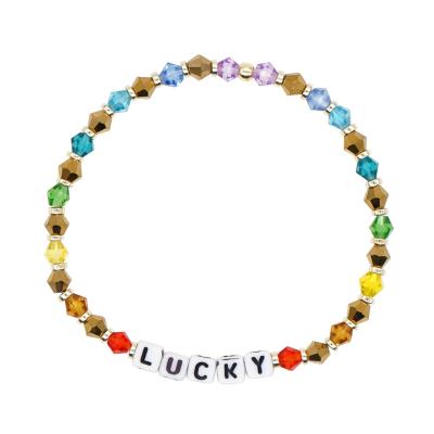 China BOHEMIA Boho Style Love Letter Beaded Handmade Bracelet Multicolor Crystal Women's Bracelets With Latest Fashion Jewelry Wholesale for sale