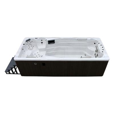 China Large Freestanding Outdoor Endless Swim Spa Over Ground Pool With Led Light for sale