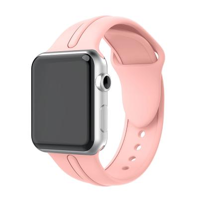 China Smart Watches For Apple Watch 42mm Silicone Strap 20mm Fashion Monochrome Watch Band Suitable For Smart Watch Strap for sale