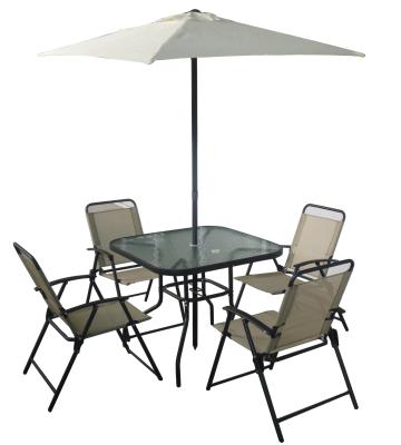 China Durable Garden Patio Camping Folding Chair Table 8 Outdoor Beach 6 Piece Folding Dining Furniture Set for sale