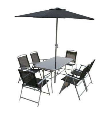 China Durable Luxury Outdoor Beach Patio Cafe Garden Folding Camping Furniture Furniture 6 8 Piece Folding Dining Set for sale