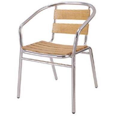 China Contemporary aluminum alu wood chair for sale