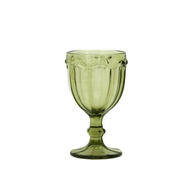 China New Classic / Postmodern Vintage 290ml Green Colored Stem Glass Tumbler T1020B-G for sale