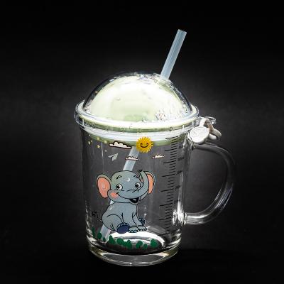 China Sustainable Creative 350ml Children's Glass Mug With Scale M1202D for sale