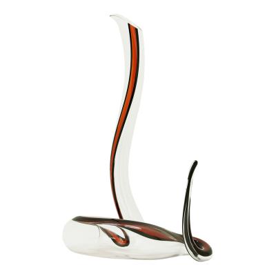 China New High Quality Classic/Postmodern Unique Handmade Snake Red Wine Shaped Colored Clear Glass Decanter for sale