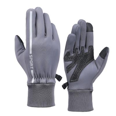 China Custom Touch Screen Twill Para Ciclismo Guantes De Reflectivo Gym Men's Gym Reflective Workout Hand Gloves For Running for sale