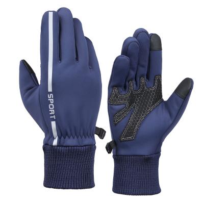 China Sports Competition Wear-resistant Running Winter Twill Touchscreen Bicycle Windproof Gloves for sale