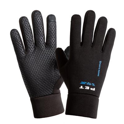 China TWILL Sports Running Touch Screen Fleece Thickening Warm Up Recycling Windproof Non-slip Rainproof Gloves for sale