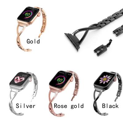 China Metal Diamond Apple Smart Watch Strap Apple X Shaped for sale