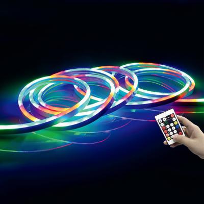 China Hotel SMD 5050 48LEDS/M IR Mini Controller LED Flex Neon, IP44 Waterproof Outdoor RGB LED Flexible Neon Strip Light 12V for sale