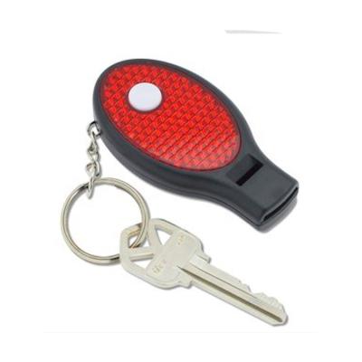 China Advertising/Promotion Gifts/Reading Flashlight Promotional Reflective Key Chain LED Light Whistle With Logo Imprint for sale