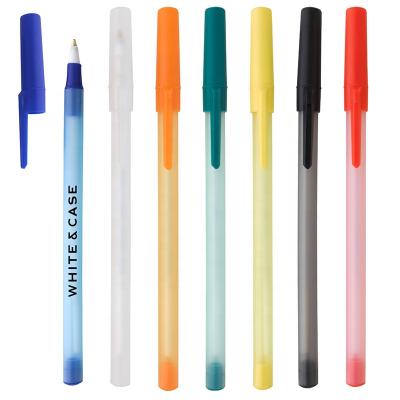 China Pen Hotel promotional slim and cheap ballpoint pen good for promotion colorful ballpoint pen with cap stick pen for sale