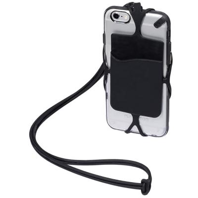 China Strappy adjustable silicone cell phone holder with lanyard with wallet fits most Smartphones and comes with your logo for sale