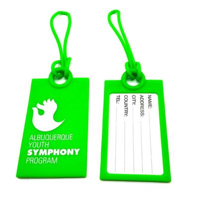 China Advertising/Promotion Gifts/Reading Hot Sale Custom Logo Printed Rubber Silicone Luggage Bag Tag With ID Information Card On Back To Identify Your Suitcase for sale