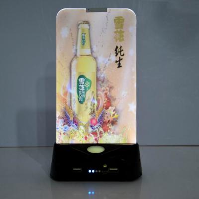 China KTV Edgelight Led Backlit Menu Charger Hotel Decorative Lighting Wireless Supplies for sale