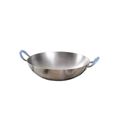 China Viable Classic Multi-size 34cm-60cm Pure Titanium Wok Pan Fry Pan Double Ear With Handles for sale