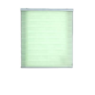 China Blackout H.Cheng Home 2021 Hot Sale Modern Gauze Cloth Pure Light Green Blind Curtain Fabric Blackout Shutters Curtains For Living Room for sale