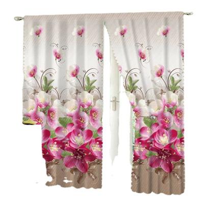 China Blackout 2022 new design made 100% polyester cortinas printing window curtain fabric fabric in common cheap curtains for living room for sale