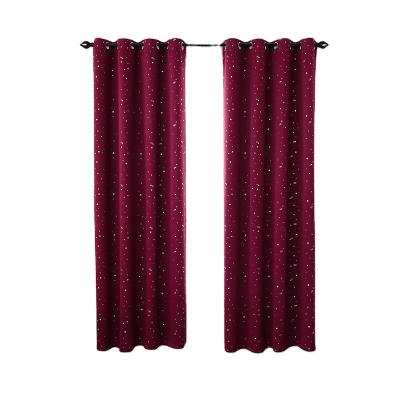 China 2022 Hot Selling New Style Modern Blackout Polyester Blackout Gauze Curtain Cloth Window Wine Curtains Fabric Red 100% For Living Room for sale